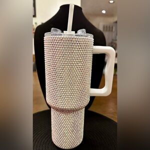 Iridescent Studded Stainless Steel Handled 40 oz Tumbler